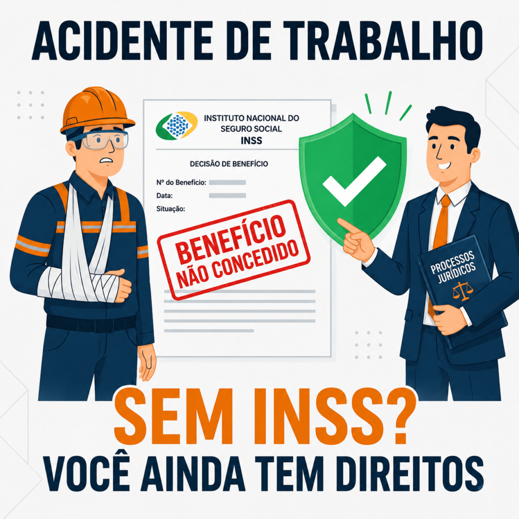 Acidente de trabalho sem benefício do INSS ainda gera direitos trabalhistas