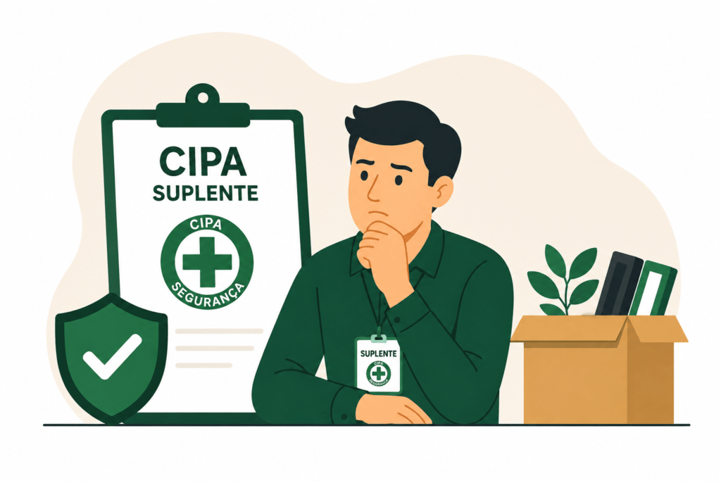 Trabalhador eleito suplente da CIPA analisando seus direitos após ser demitido durante o período de estabilidade
